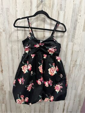 Rue21 Black Floral Mini Bubble Cupcake Dress 2010s Juniors Small Cottagecore